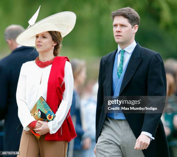 Emilia Jardine-Paterson and David Jardine-Paterson attend the wedding of Pippa Middleton and James Matthews at St Mark's Church on May 20, 2017 in...