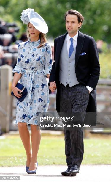 Anneke Gilkes and Charlie Gilkes attend the wedding of Pippa Middleton and James Matthews at St Mark's Church on May 20, 2017 in Englefield Green,...