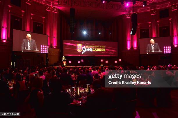 General view is seen during the Queensland Maroons State of Origin official launch at the Brisbane City Town Hall on May 23, 2017 in Brisbane,...