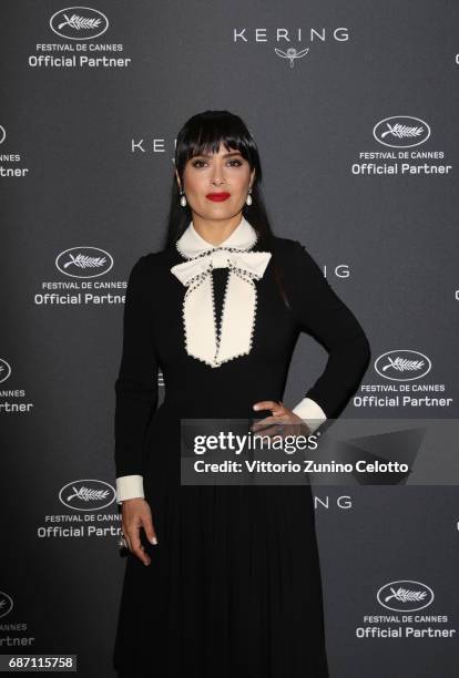 Salma Hayek Pinault attends Kering Talks Women In Motion At The 70th Cannes Film Festival at Hotel Majestic on May 23, 2017 in Cannes, France.