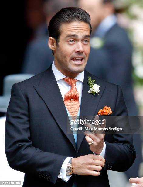 Spencer Matthews attends the wedding of Pippa Middleton and James Matthews at St Mark's Church on May 20, 2017 in Englefield Green, England.