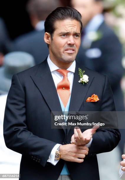 Spencer Matthews attends the wedding of Pippa Middleton and James Matthews at St Mark's Church on May 20, 2017 in Englefield Green, England.