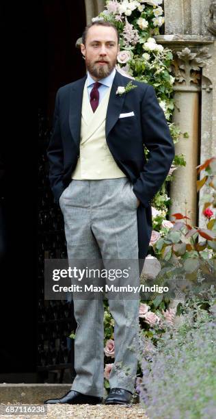 James Middleton attends the wedding of Pippa Middleton and James Matthews at St Mark's Church on May 20, 2017 in Englefield Green, England.
