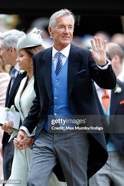 Jane Matthews and David Matthews attend the wedding of Pippa Middleton and James Matthews at St Mark's Church on May 20, 2017 in Englefield Green,...