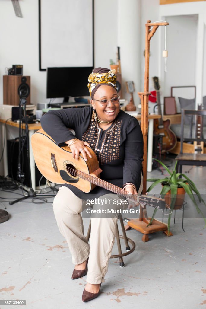 #MuslimGirl With An Acoustic Guitar