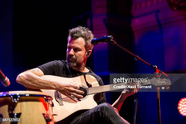 Pau Dones performs on stage during soundcheck before Jarabe de Palo concert at Gran Teatre del Liceu during Festival Mil.leni on May 20, 2017 in...