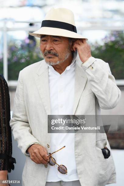 Tatsuya Fuji attends the "Hikari " photocall during the 70th annual Cannes Film Festival at Palais des Festivals on May 23, 2017 in Cannes, France.