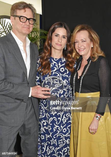 Colin Firth, Livia Firth and Caroline Scheufele, Artistic Director and Co-President of Chopard, attend a private lunch which they hosted together...