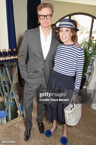 Colin Firth and Peggy Siegal attend a private lunch hosted by Colin & Livia Firth and Caroline Scheufele celebrating Chopard and the Journey to...