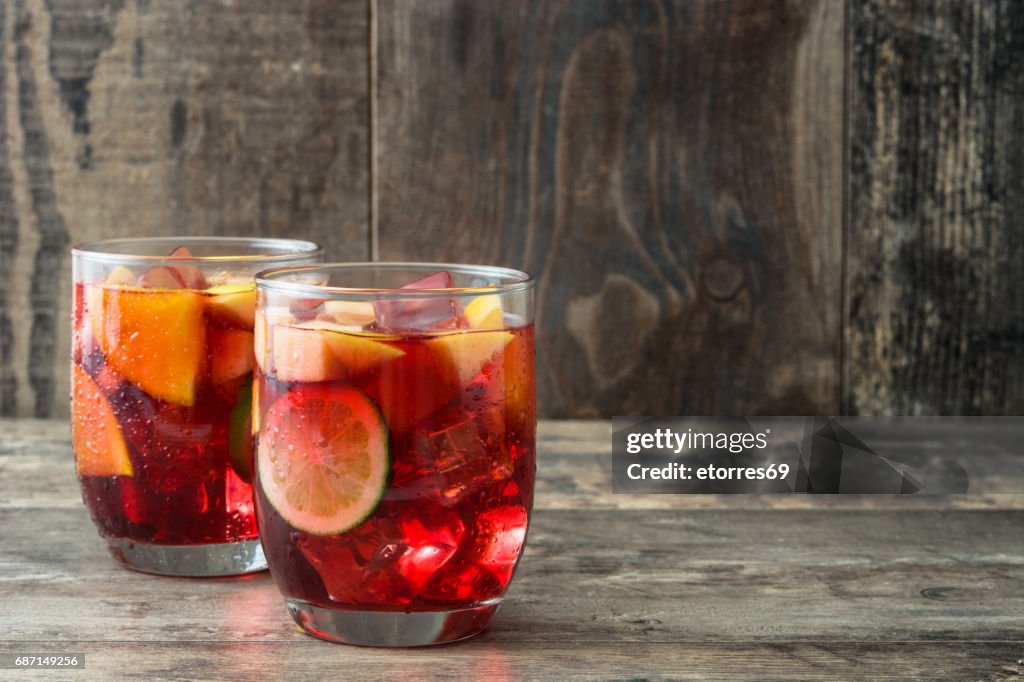 Sangria drink in glass