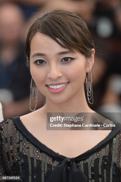 Ayame Misaki attends the "Hikari " photocall during the 70th annual Cannes Film Festival at Palais des Festivals on May 23, 2017 in Cannes, France.