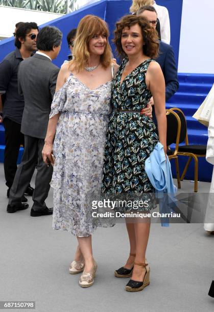 Actresses Nastassja Kinski and Valeria Golino attend the 70th Anniversary photocall during the 70th annual Cannes Film Festival at Palais des...