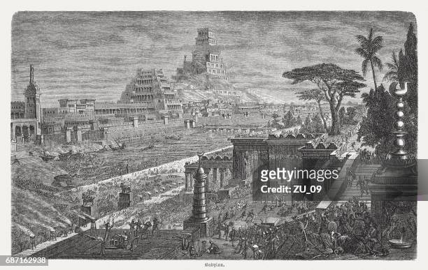 ilustraciones, imágenes clip art, dibujos animados e iconos de stock de caída de babilonia por cyrus ii, 539 a. c., publicado 1880 - midi pyrénées