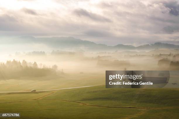 bavarian countryside - mattina stock pictures, royalty-free photos & images