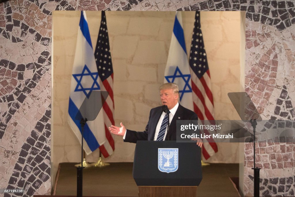 US President Donald Gives A Speech At Israel Museum
