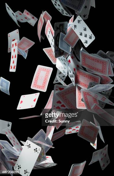 falling cards - bridge card game stock pictures, royalty-free photos & images
