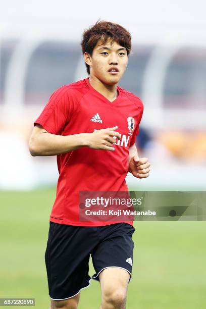 Ritsu Doan of Japan in action during a training session ahead of the FIFA U-20 World Cup Korea Republic 2017 group D match against Uruguay on May 23,...