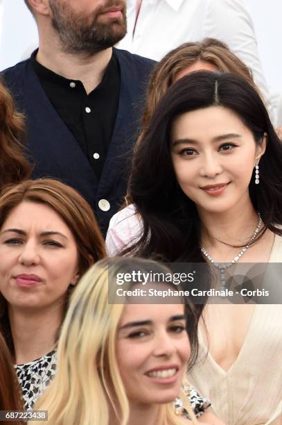 Sofia Coppola, Elodie Bouchez and Fan Bingbing attend the 70th Anniversary photocall during the 70th annual Cannes Film Festival at Palais des...