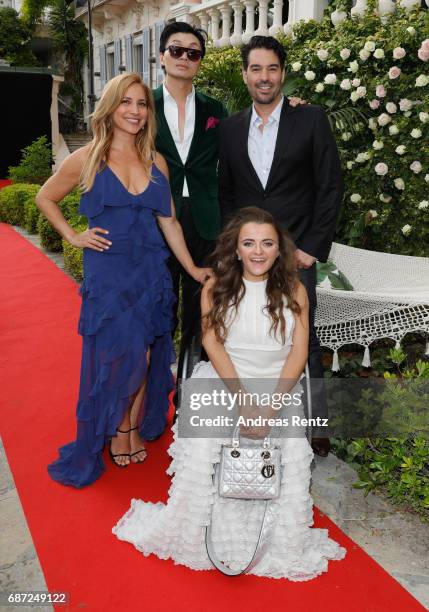 Hosts Daya Fernandez, Axel Huynh, Jim Mannino, and Leopoldine Huyghues Despointes attend the Artists for Peace and Justice cocktail event celebrating...