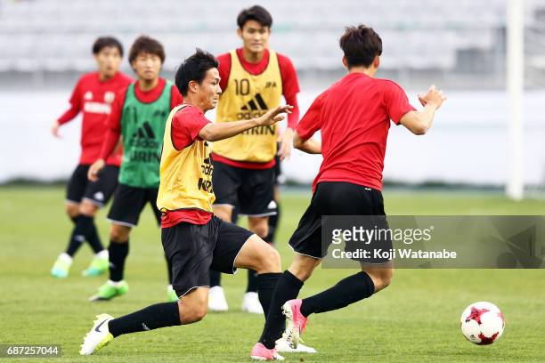 Daiki Sugioka of Japan in action during a training session ahead of the FIFA U-20 World Cup Korea Republic 2017 group D match against Uruguay on May...