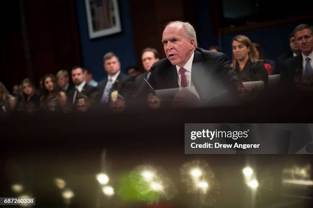 Former Director of the U.S. Central Intelligence Agency John Brennan testifies before the House Permanent Select Committee on Intelligence on Capitol...