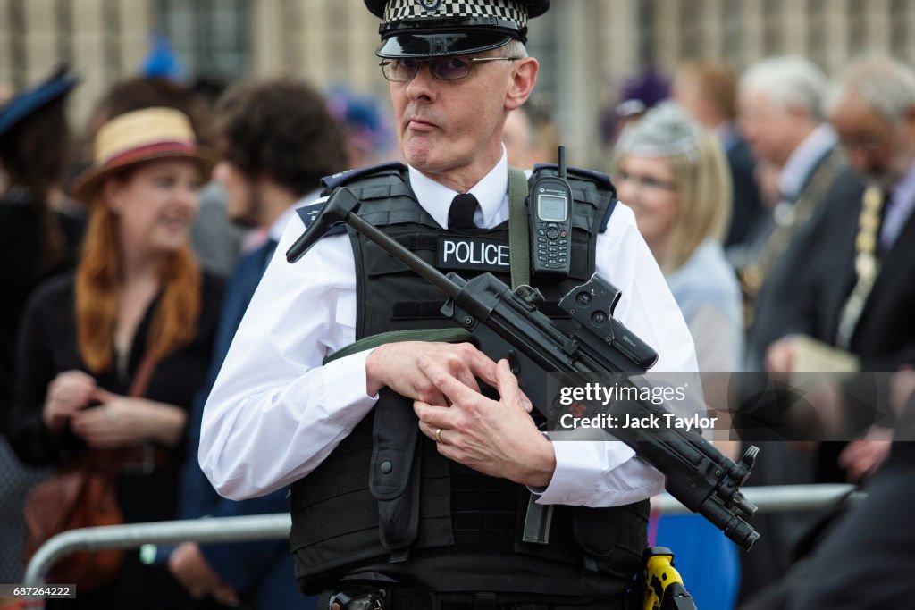 Heightened Security Is Visible In London Following The Manchester Terrorist Attack