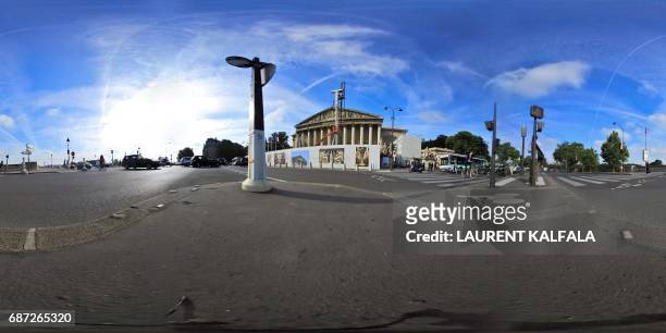 This 360 image shows the Palais Bourbon, the French National Assembly lower-house on May 23, 2017 in Paris. Legislative elections are scheduled to...