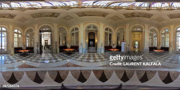 This 360 image shows the Pujol room at the Palais Bourbon, the French National Assembly lower-house on May 23, 2017 in Paris. Legislative elections...