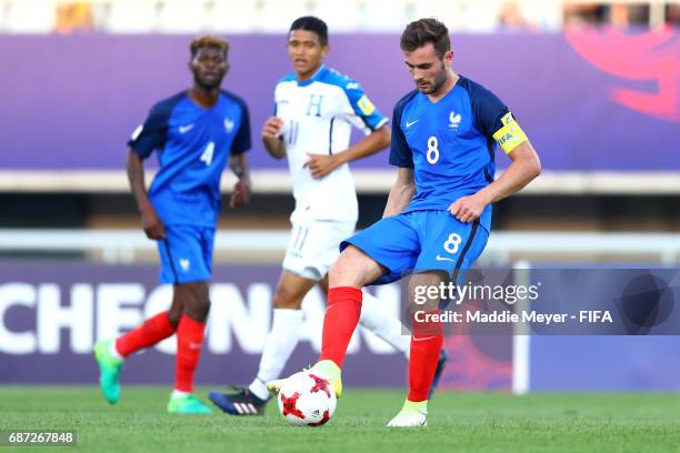 Lucas Tousart of France makes a pass during the FIFA U-20 World Cup Korea Republic 2017 group E match between France and Honduras at Cheonan Baekseok...