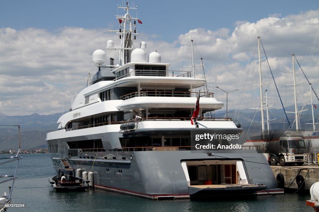 Oleg Deripaska's luxury yacht 'Queen K' anchors at Turkey's Mugla