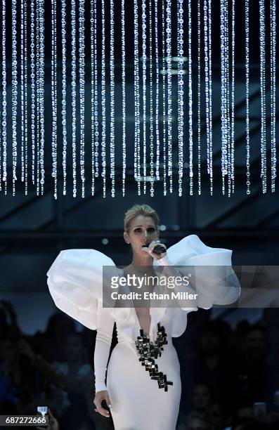 Singer Celine Dion performs during the 2017 Billboard Music Awards at T-Mobile Arena on May 21, 2017 in Las Vegas, Nevada.