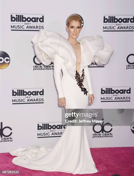 Singer Celine Dion poses in the press room at the 2017 Billboard Music Awards at T-Mobile Arena on May 21, 2017 in Las Vegas, Nevada.