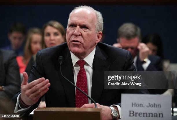 Former Director of the U.S. Central Intelligence Agency John Brennan testifies before the House Permanent Select Committee on Intelligence on Capitol...