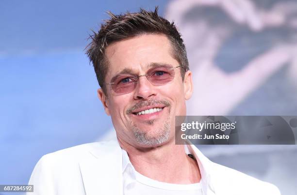 Brad Pitt attends the premiere for 'War Machine' at Roppongi Hills on May 23, 2017 in Tokyo, Japan.