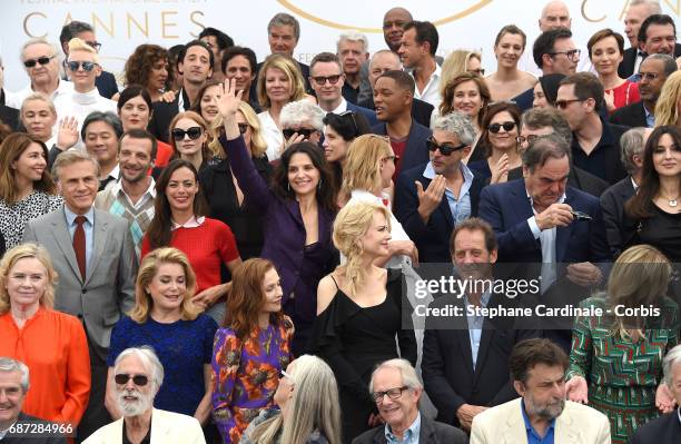 Members of the jury, actors, dignitaries and guest attend the 70th Anniversary photocall during the 70th annual Cannes Film Festival at Palais des...