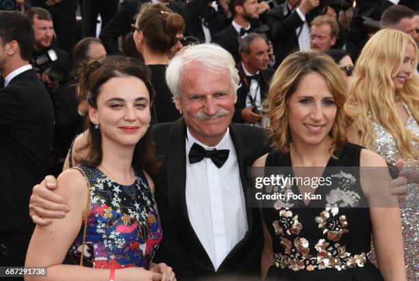 Yann Arthus Bertrans, Maud Fontenoy and a guest attend 'The Killing Of A Sacred Deer' premiere during the 70th annual Cannes Film Festival at Palais...