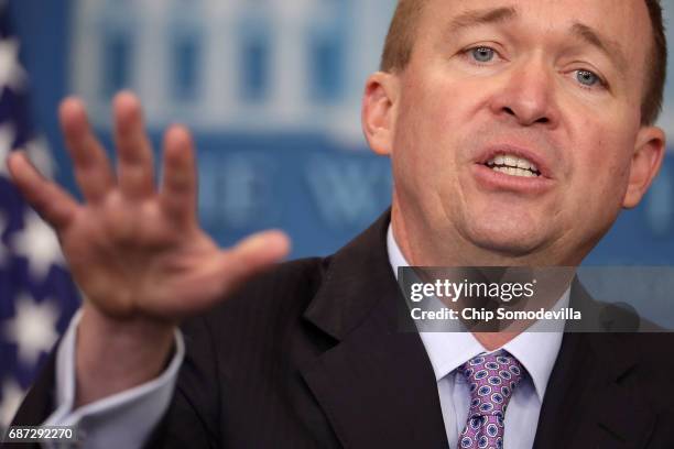 Office of Management and Budget Director Mick Mulvaney holds a news conference to discuss the Trump Administration's proposed FY2017 federal budget...