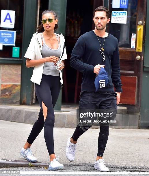 Kelly Gale,Tobias Sorensen are seen in Soho on May 23, 2017 in New York City.