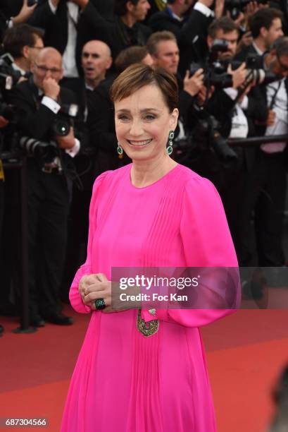 Kristin Scott-Thomas attends 'The Killing Of A Sacred Deer' premiere during the 70th annual Cannes Film Festival at Palais des Festivals on May 22,...