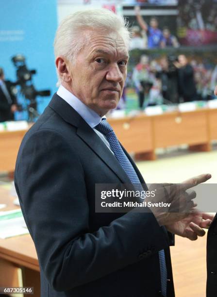 Russian billionaire and businessman Gennady Timchenko attends the Council on Sport and Physical Culture Meeting in Krasnodar, Russia, May 2017....