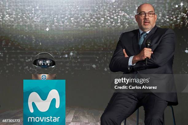 Telefonica Director Emilio Gallo attends the 'MVP Movistar de la Liga Endesa 2016-2017' award at the Telefonica Las Tablas on May 23, 2017 in Madrid,...