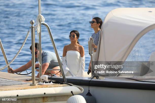 Kendall Jenner and Kourtney Kardashian are spotted during the 70th annual Cannes Film Festival at on May 23, 2017 in Cannes, France.