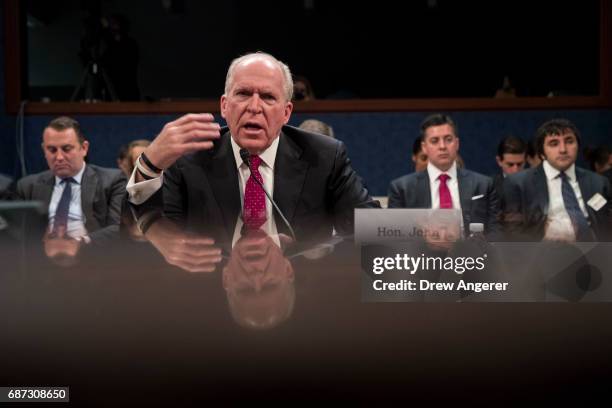 Former Director of the U.S. Central Intelligence Agency John Brennan testifies before the House Permanent Select Committee on Intelligence on Capitol...