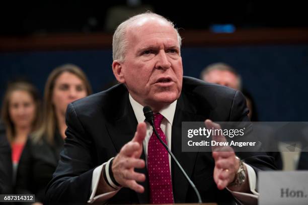 Former Director of the U.S. Central Intelligence Agency John Brennan testifies before the House Permanent Select Committee on Intelligence on Capitol...