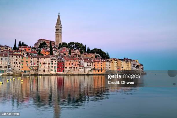 old town rovinj in morning twilight, croatia hdr - rovinj stock pictures, royalty-free photos & images