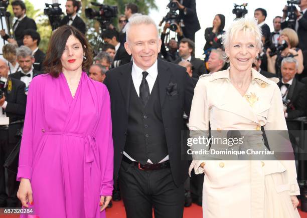 Valerie Donzelli, Jean-Paul Gaultier and Tonie Marschall attend the 70th Anniversary screening during the 70th annual Cannes Film Festival at Palais...