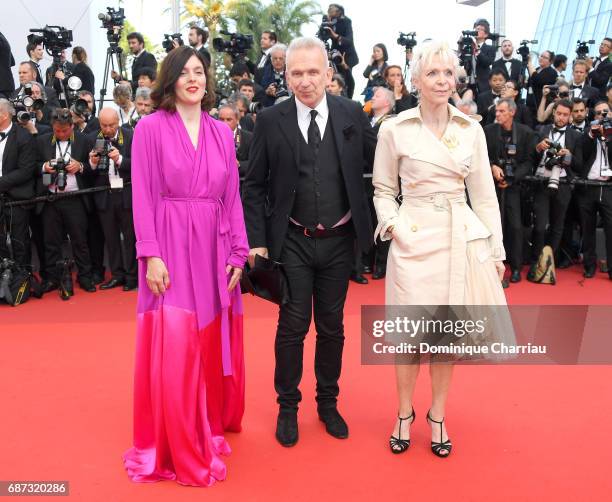 Valerie Donzelli, Jean-Paul Gaultier and Tonie Marschall attend the 70th Anniversary screening during the 70th annual Cannes Film Festival at Palais...