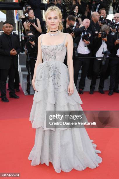 Diane Kruger attends the 70th Anniversary screening during the 70th annual Cannes Film Festival at Palais des Festivals on May 23, 2017 in Cannes,...