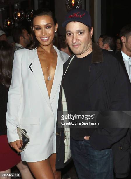 Actors Ilfenesh Hadera and Gregg Bello attend the screening after party for "Baywatch" hosted by The Cinema Society at Mr. Purple on May 22, 2017 in...