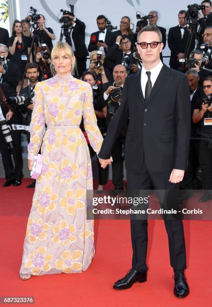 Liv Corfixen and Nicolas Winding Refn attend the 70th Anniversary of the 70th annual Cannes Film Festival at Palais des Festivals on May 23, 2017 in...